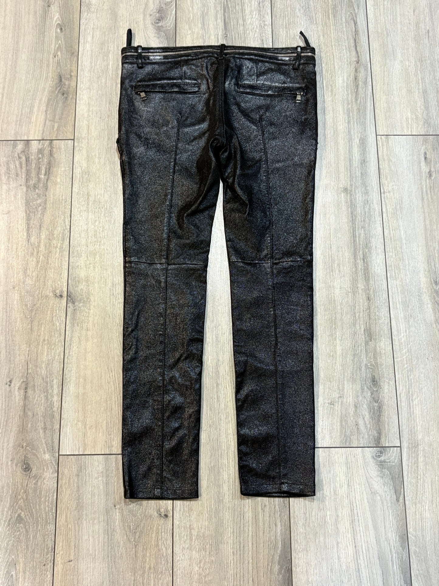 Balmain SS11 Waxed Lambskin Multi-Zip Pants