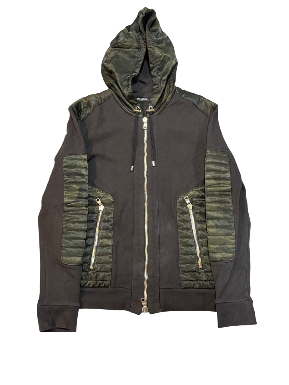 Balmain AW17 Camo padded biker zip up