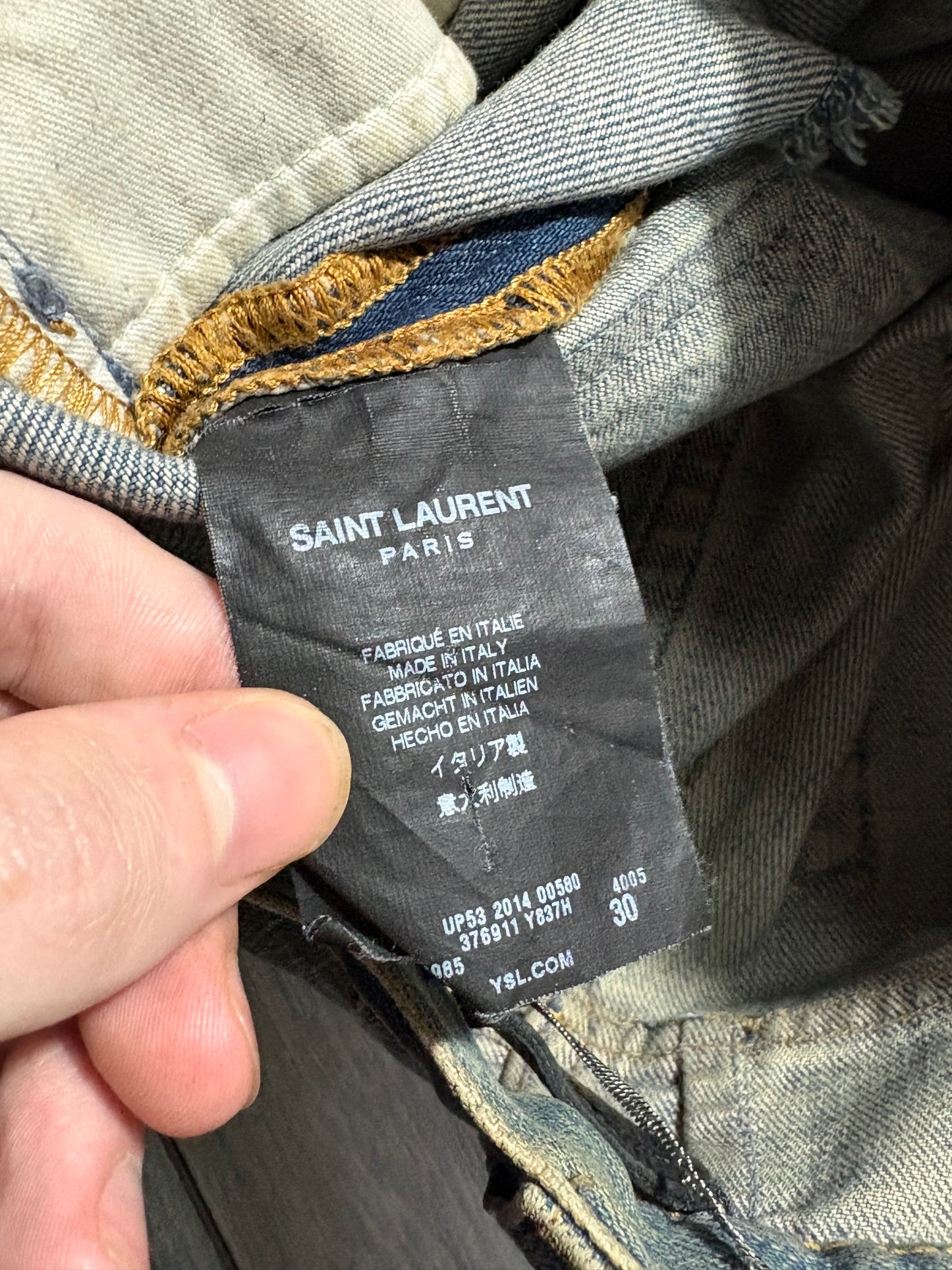 Saint Laurent Paris SS15 Knife Slit D02 Denim