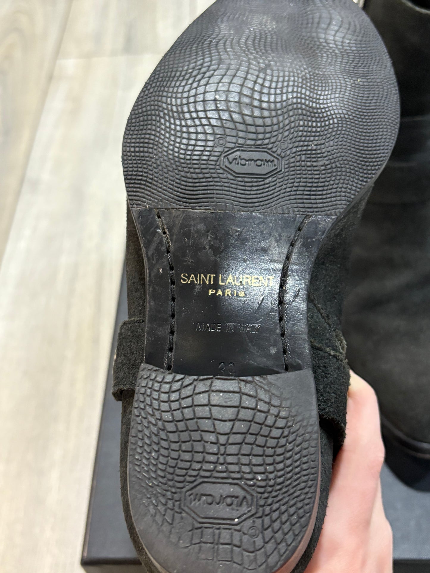 Saint Laurent Paris Canvas Harness Wyatt Boots