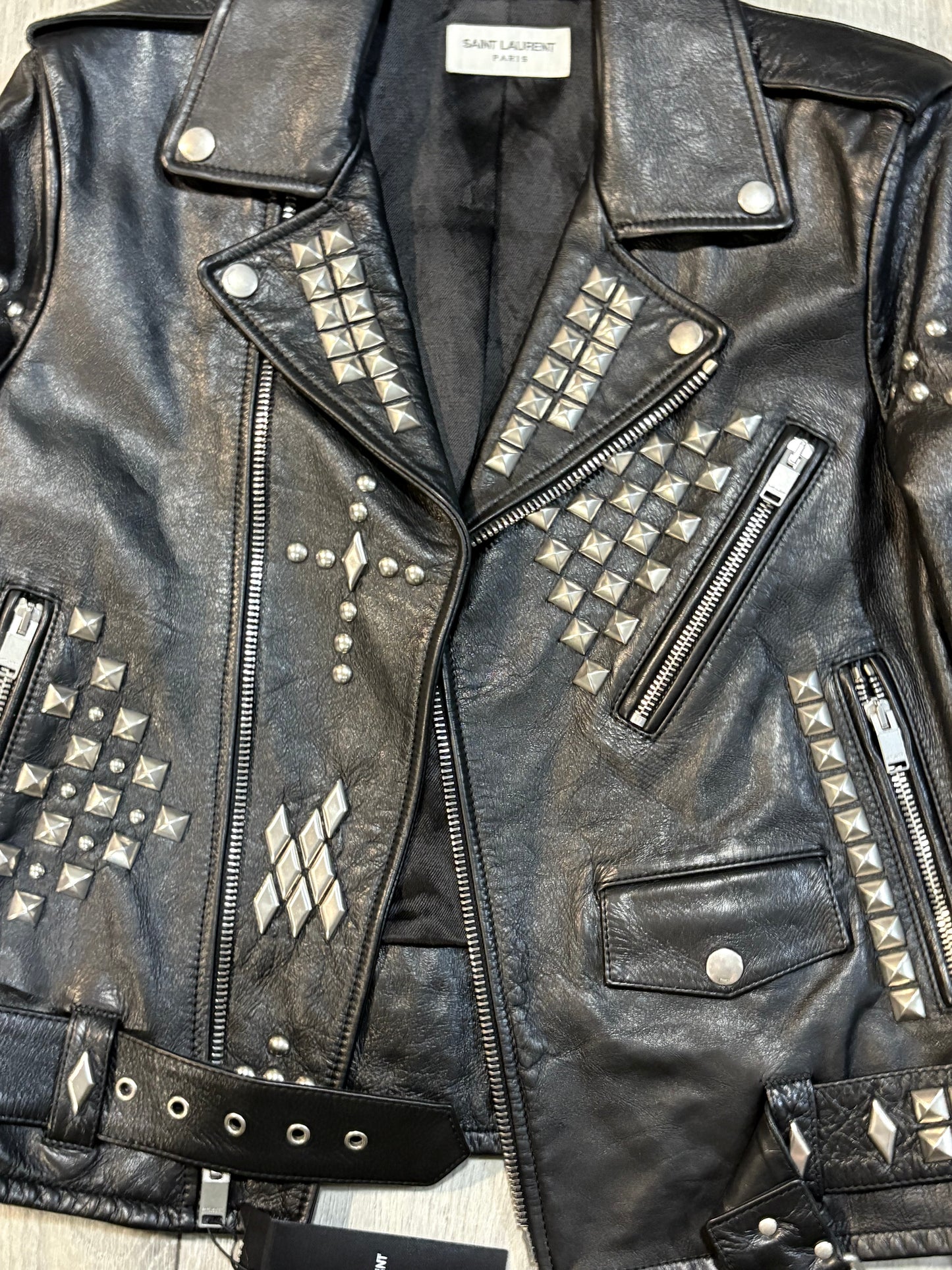 Saint Laurent Pairs AW16 Palladium Studded Leather Jacket