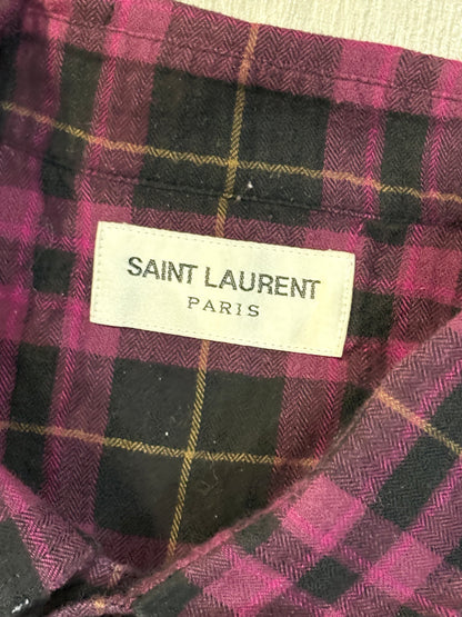Saint Laurent Pairs SS16 Frayed Flannel