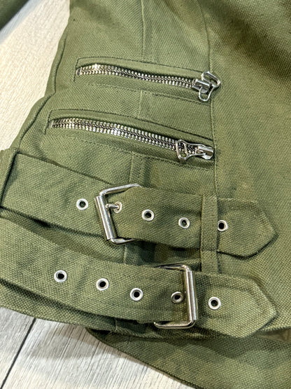 Balmain SS10 Army Green Biker Jacket
