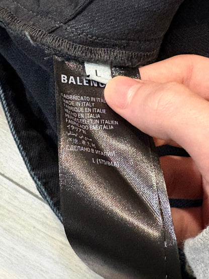 Balenciaga SS23 Mud Wash Distressed Wide Leg Denim