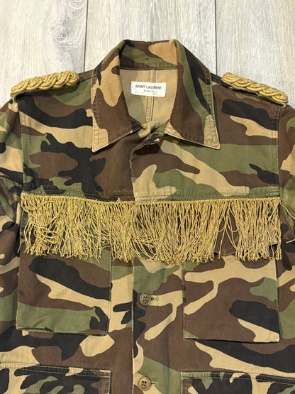 Saint Laurent Paris SS15 Psych Rock Fringed Military Jacket