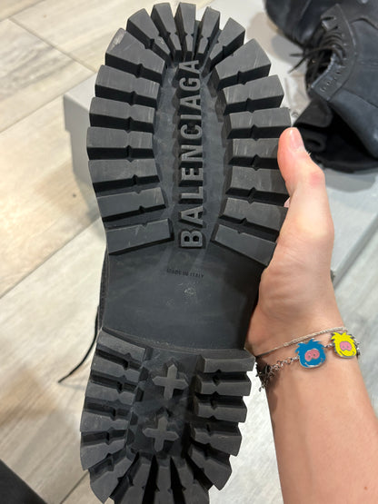 Balenciaga Distressed Canvas Strike Boots