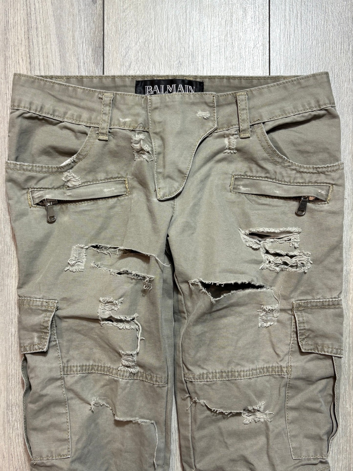 Balmain SS10 Bullet Cargo Zipper Pants