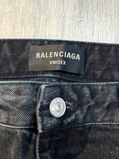 Balenciaga SS23 Mud Wash Distressed Wide Leg Denim