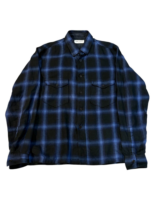 Saint Laurent Pairs FW13 Runway Sample Blue & Black Checkered Flannel