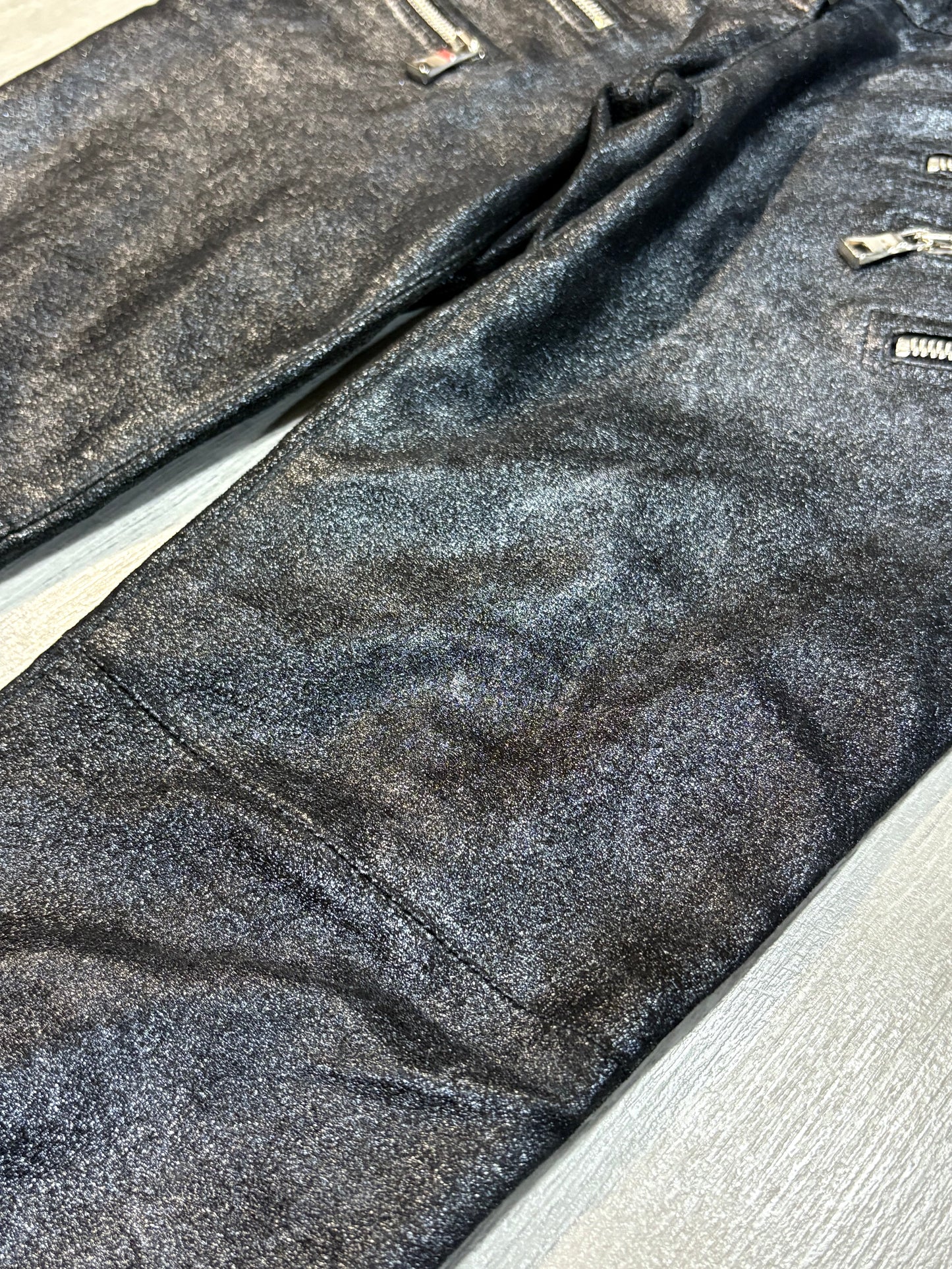 Balmain SS11 Waxed Lambskin Multi-Zip Pants