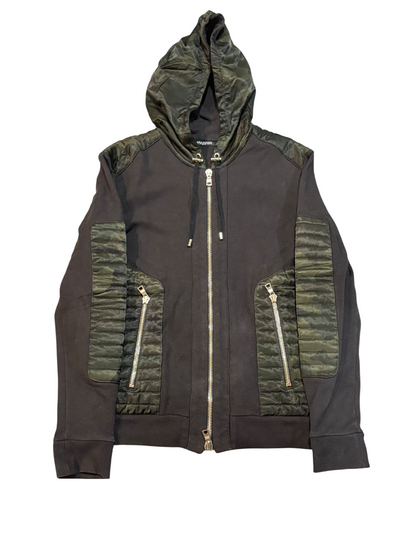 Balmain AW17 Camo padded biker zip up