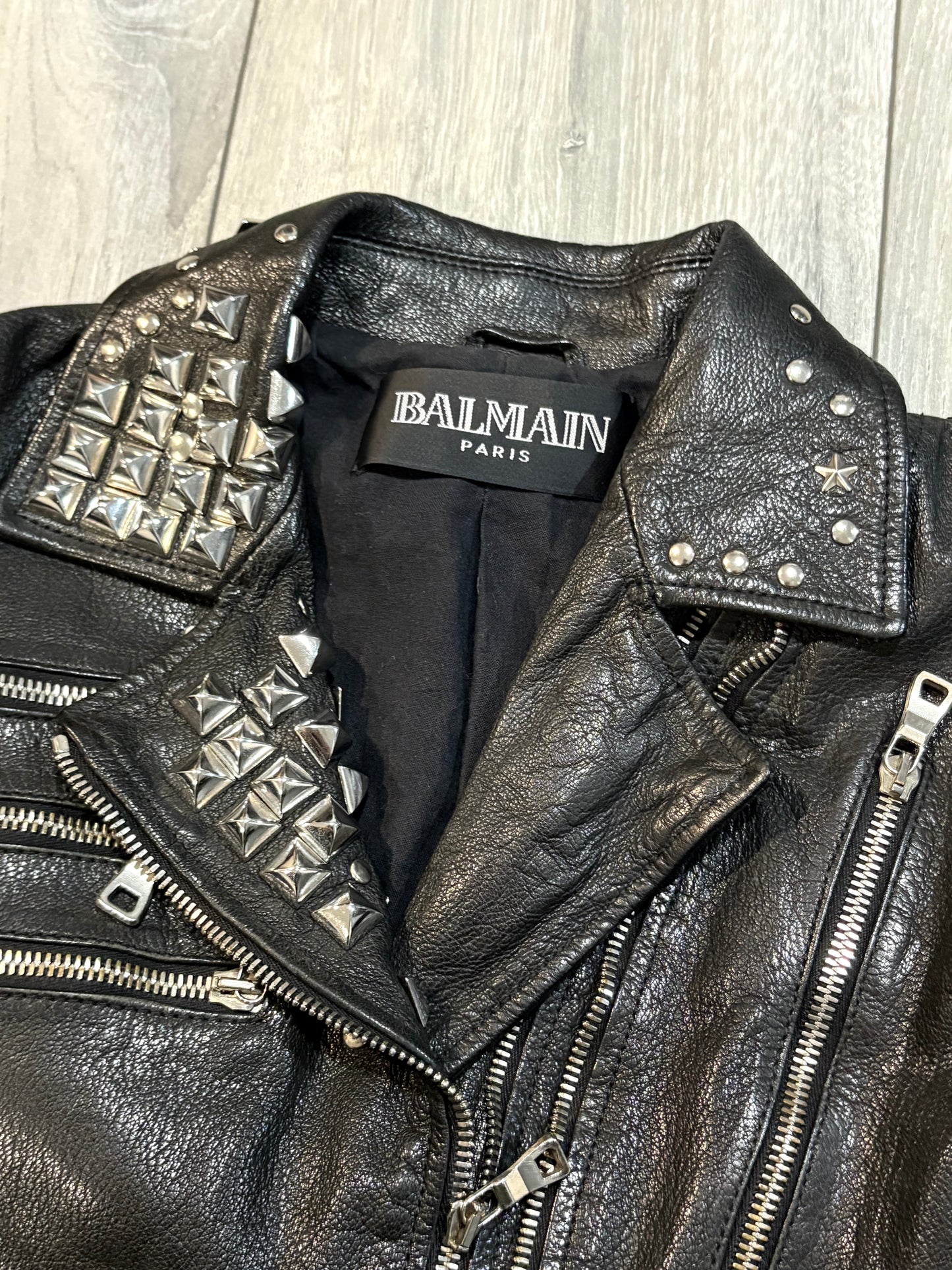 Balmain SS11 Chained Leather Biker Jacket