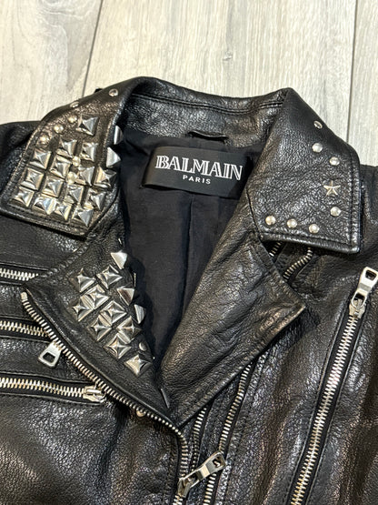 Balmain SS11 Chained Leather Biker Jacket