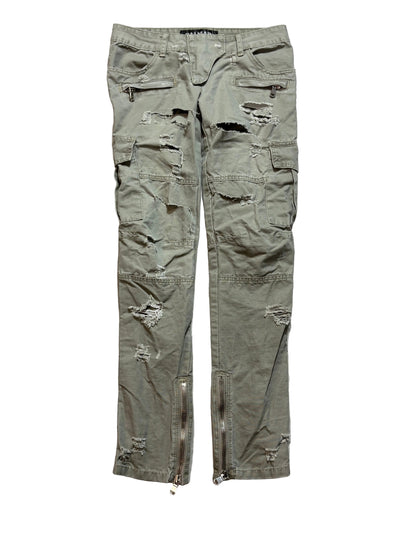 Balmain SS10 Bullet Cargo Zipper Pants