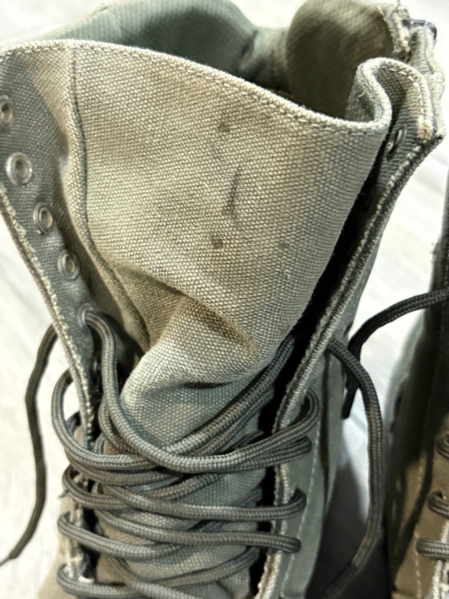 Balenciaga Distressed Canvas Khaki Green Boots