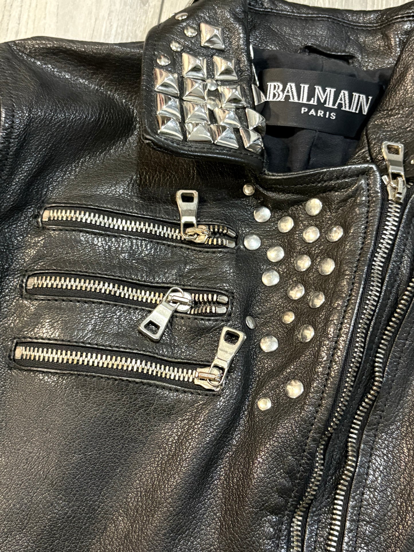 Balmain SS11 Chained Leather Biker Jacket