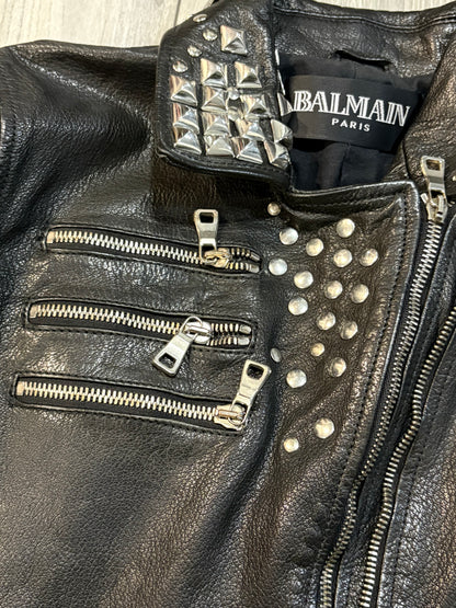 Balmain SS11 Chained Leather Biker Jacket