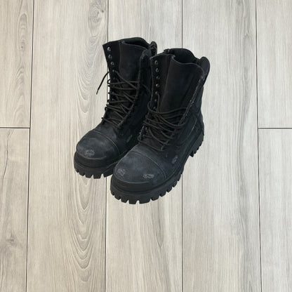 Balenciaga Distressed Canvas Strike Boots