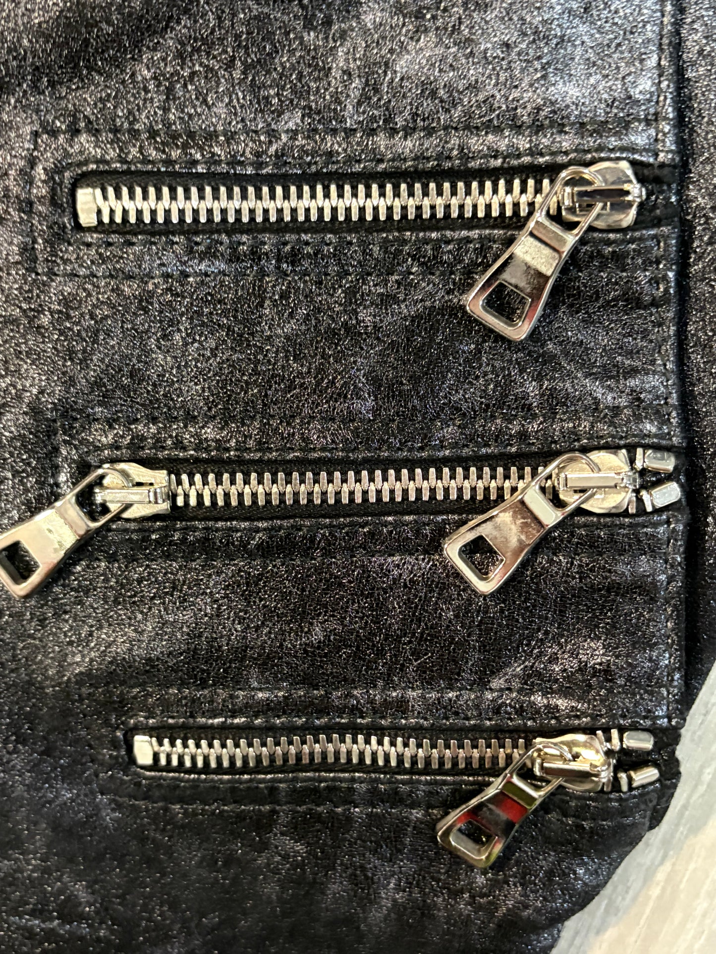 Balmain SS11 Waxed Lambskin Multi-Zip Pants