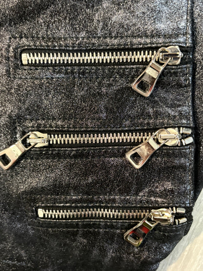 Balmain SS11 Waxed Lambskin Multi-Zip Pants