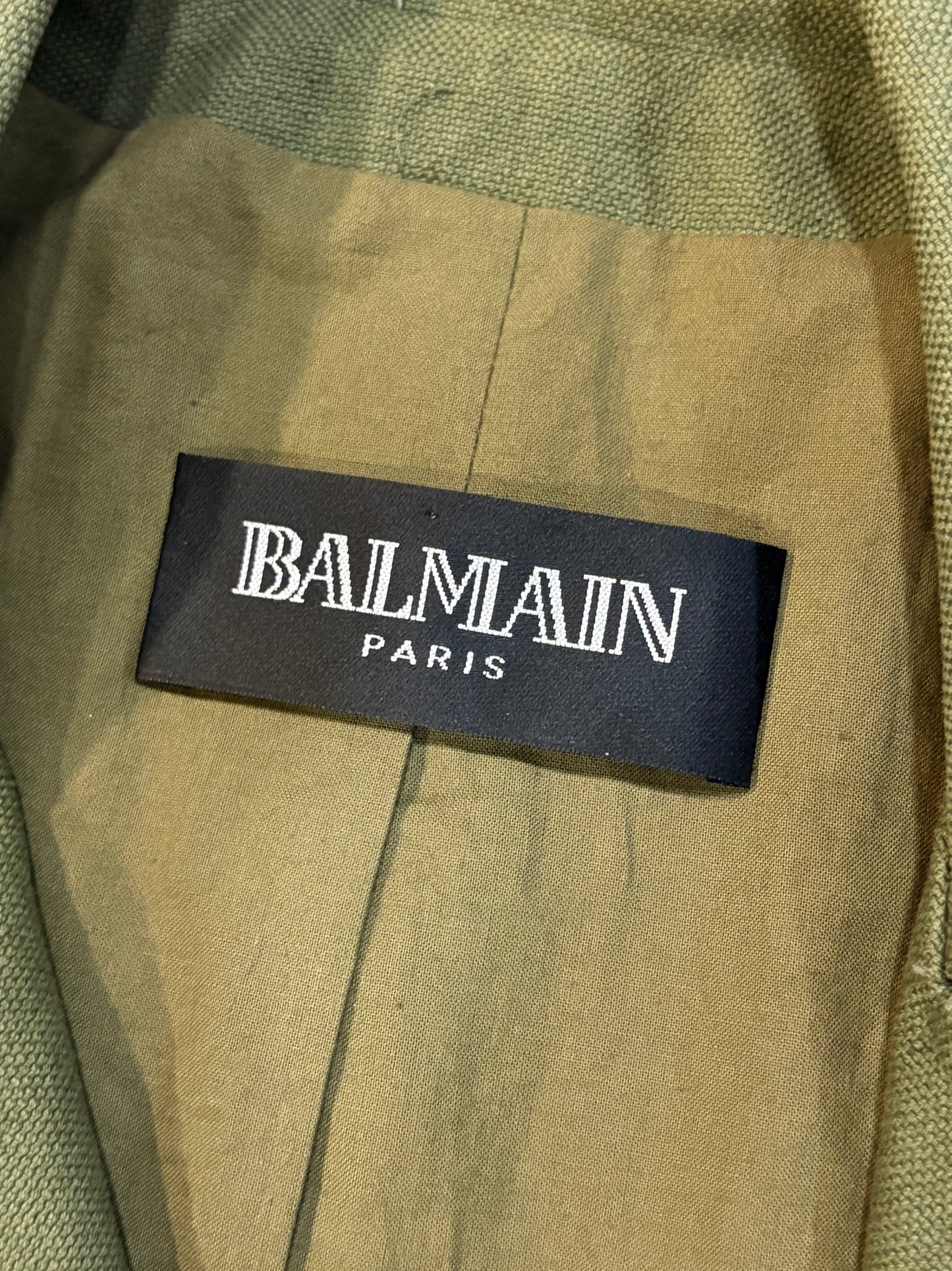 Balmain SS10 Army Green Biker Jacket