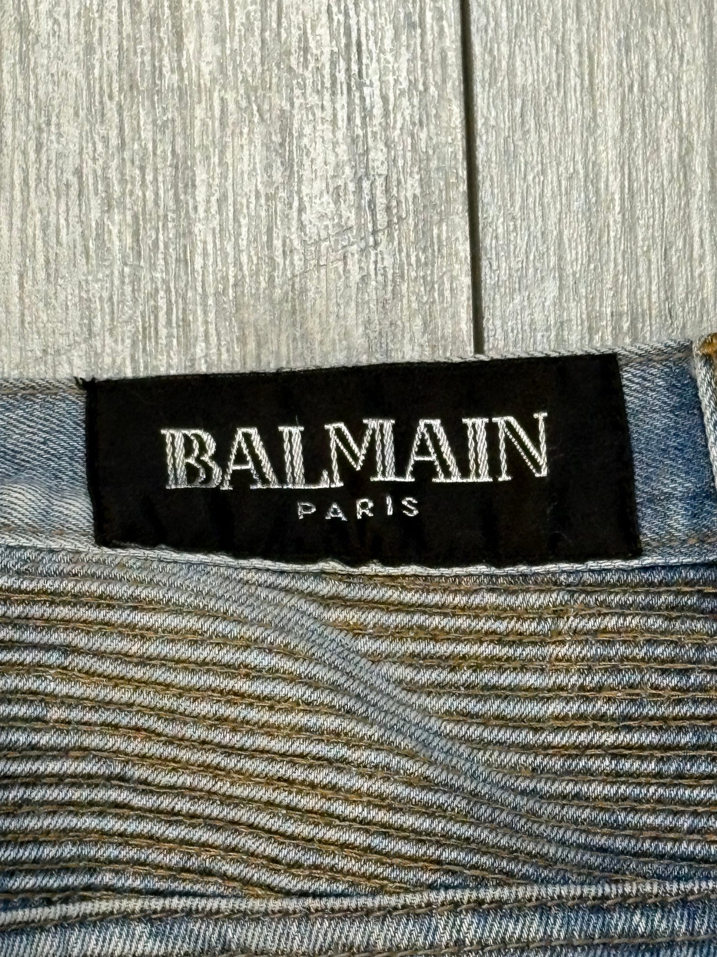 Balmain SS11 Eagle Coin Biker Denim