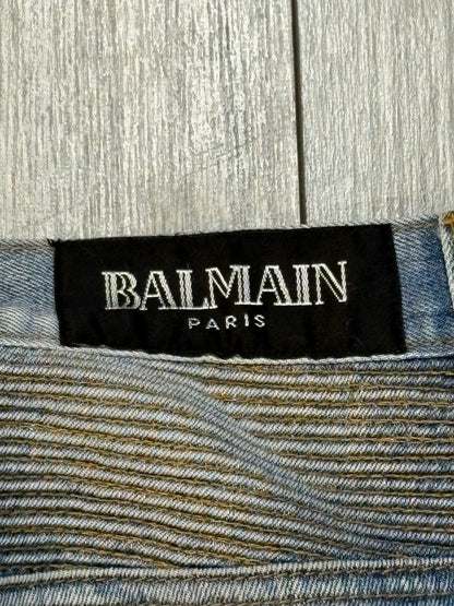 Balmain SS11 Eagle Coin Biker Denim