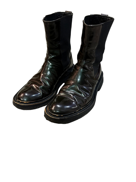Dior Homme AW08 Patent Leather Green Glitter Boots