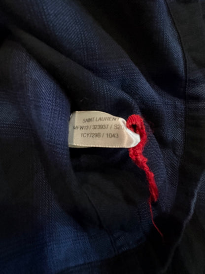 Saint Laurent Pairs FW13 Runway Sample Blue & Black Checkered Flannel