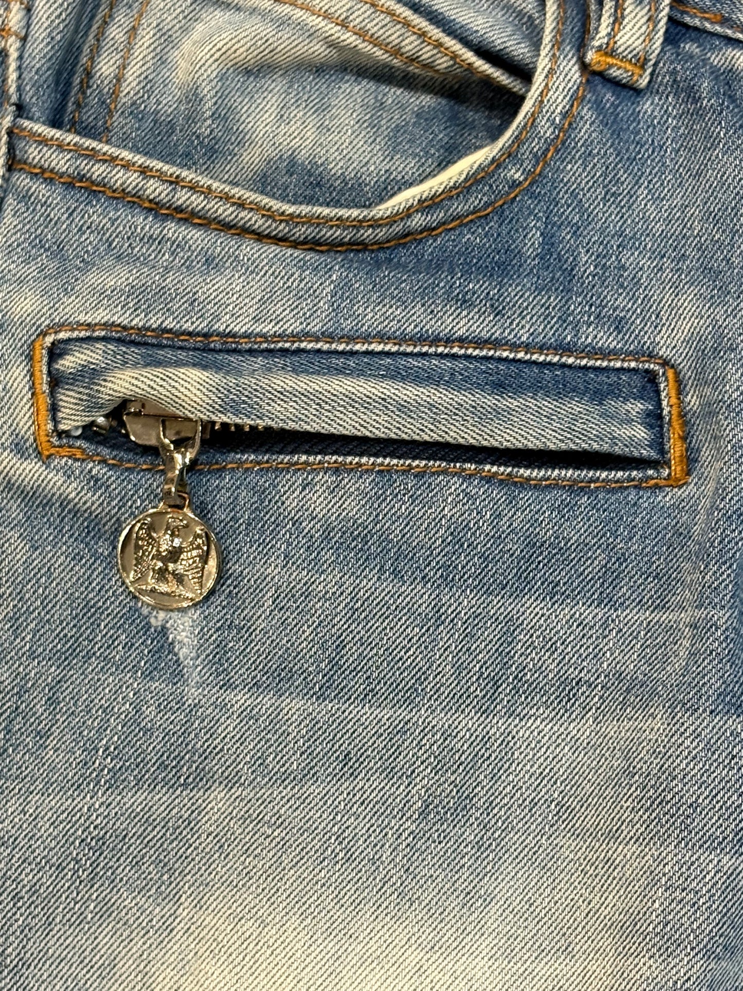 Balmain SS11 Eagle Coin Biker Denim