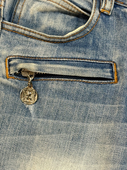 Balmain SS11 Eagle Coin Biker Denim