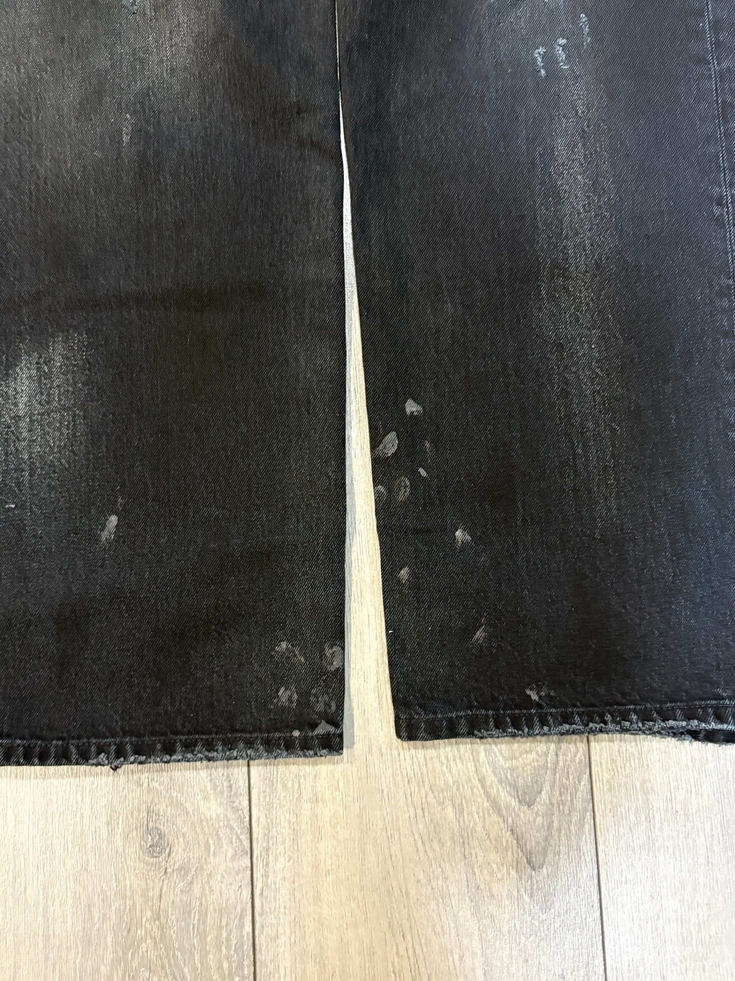 Balenciaga SS23 Mud Wash Distressed Wide Leg Denim