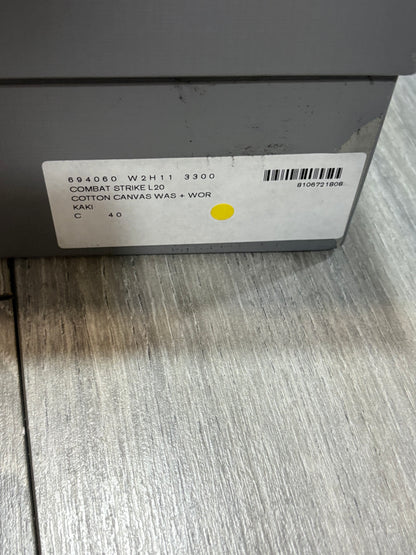 Balenciaga Distressed Canvas Khaki Green Boots