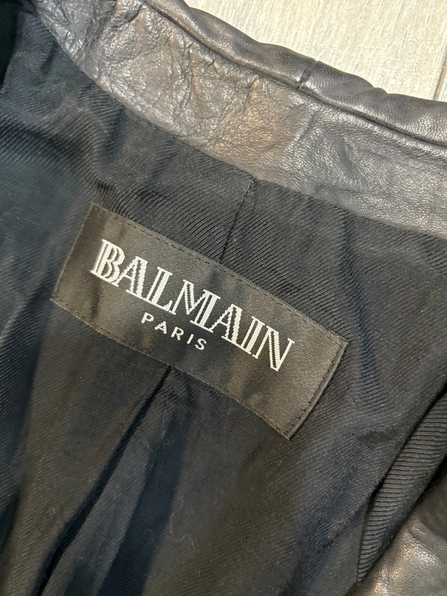 Balmain SS10 Military Patch Leather Blazer