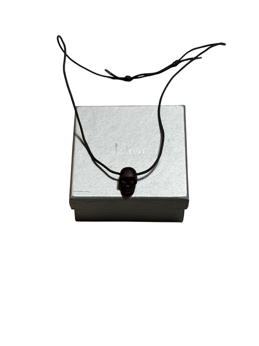 Dior Homme SS05 Wooden Skull Necklace