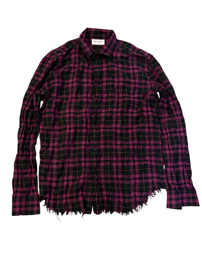 Saint Laurent Pairs SS16 Frayed Flannel