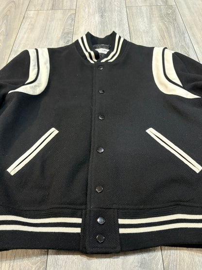 Saint Laurent Paris AW21 Leather Padded Teddy Jacket