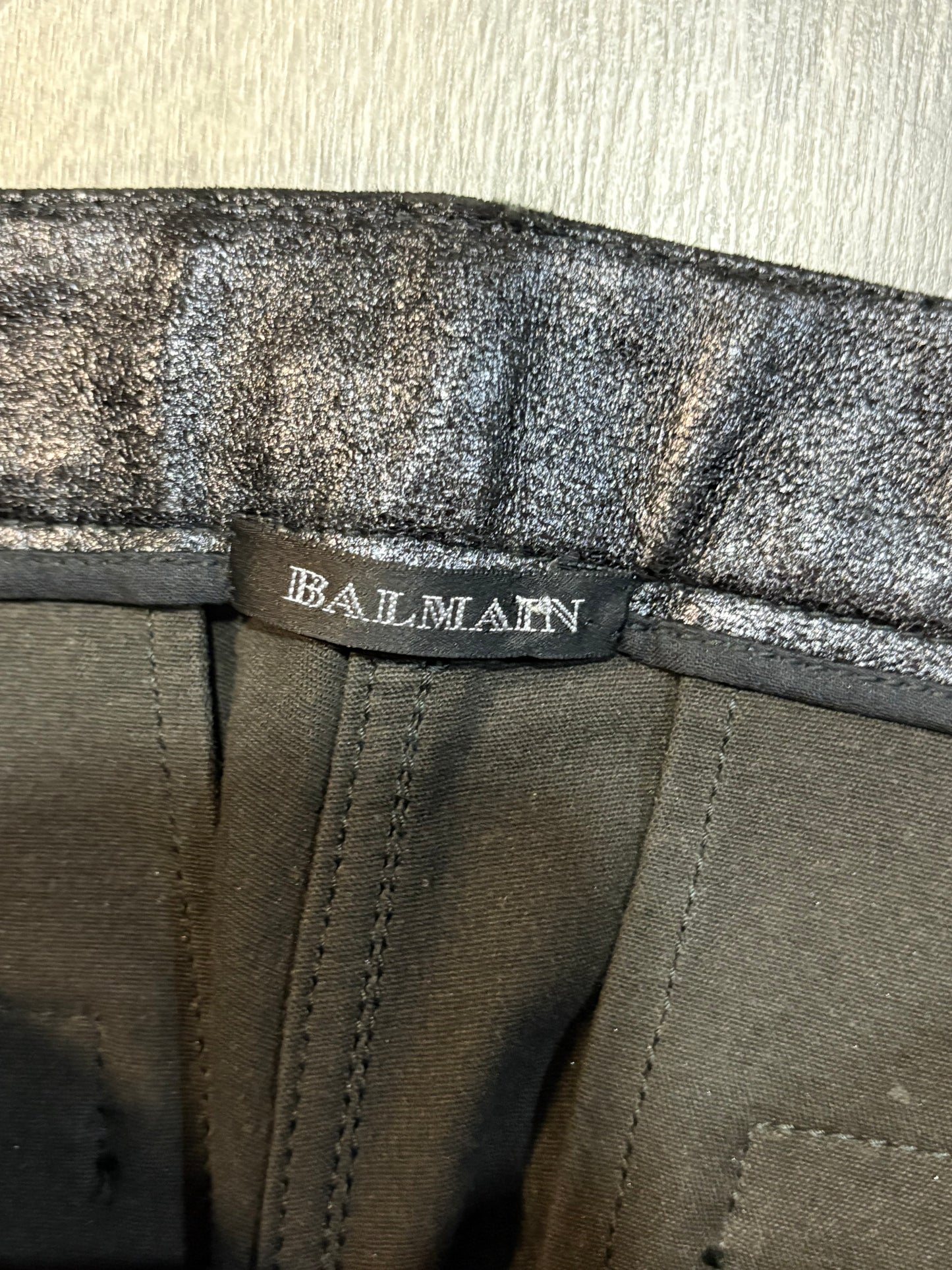 Balmain SS11 Waxed Lambskin Multi-Zip Pants