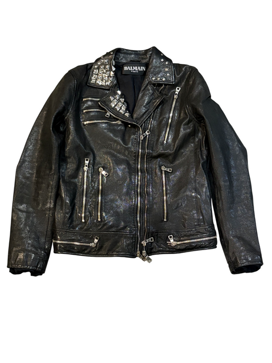 Balmain SS11 Chained Leather Biker Jacket