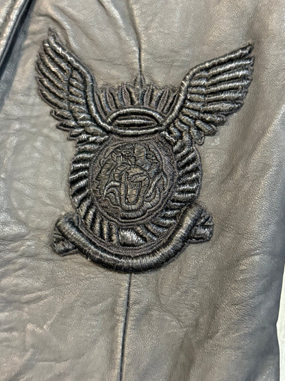 Balmain SS10 Military Patch Leather Blazer
