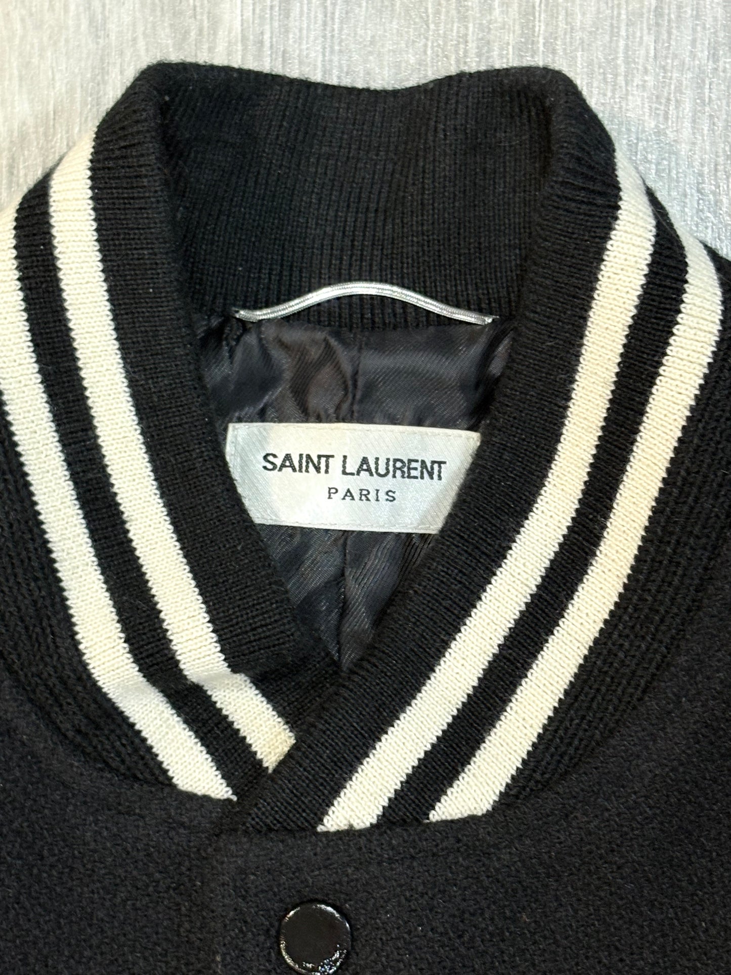 Saint Laurent Paris AW21 Leather Padded Teddy Jacket