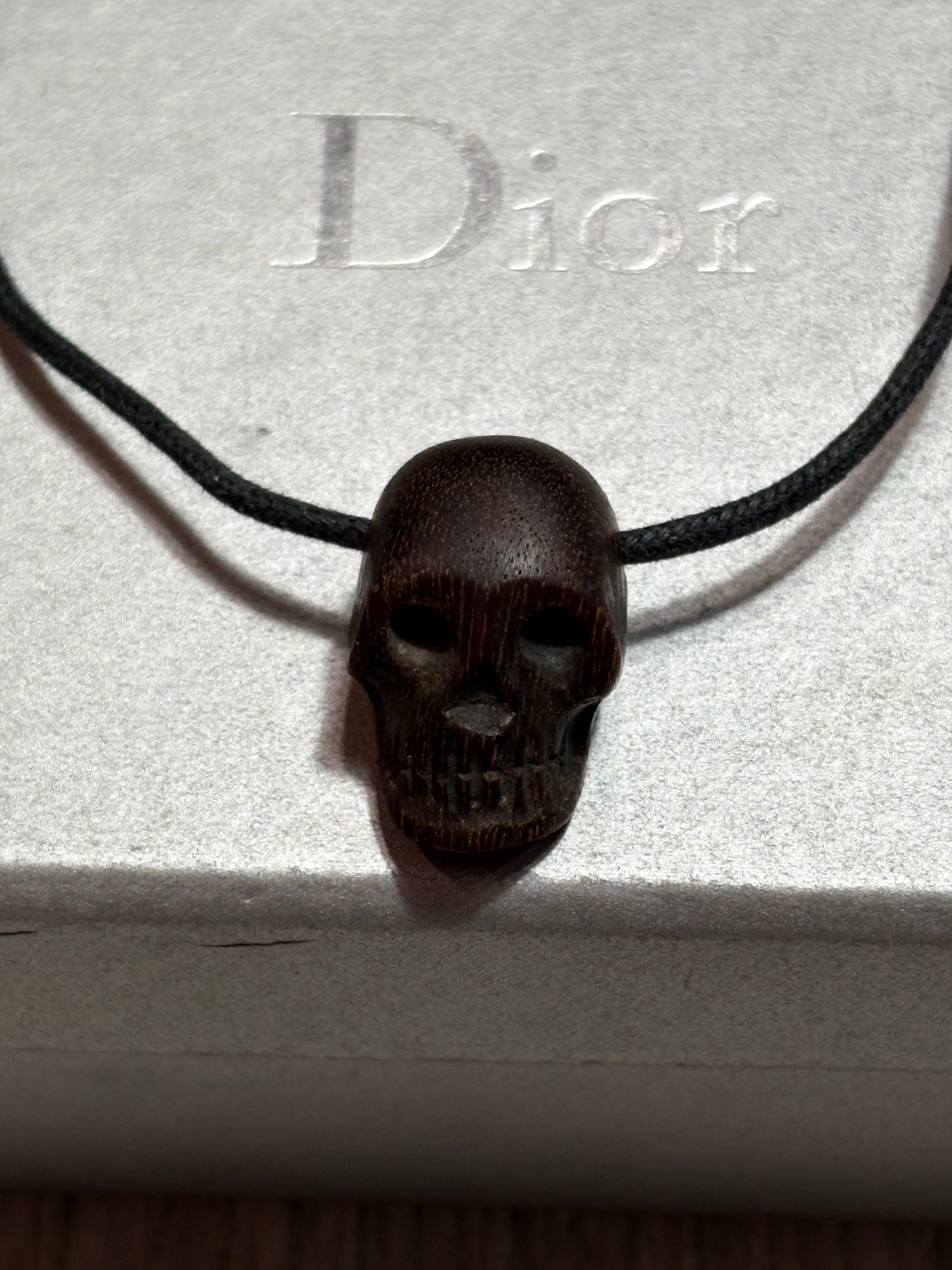 Dior Homme SS05 Wooden Skull Necklace