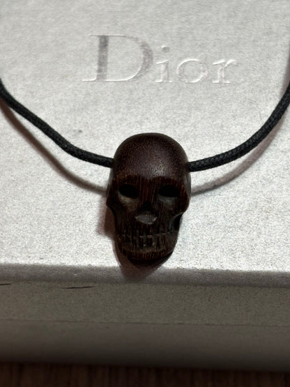 Dior Homme SS05 Wooden Skull Necklace