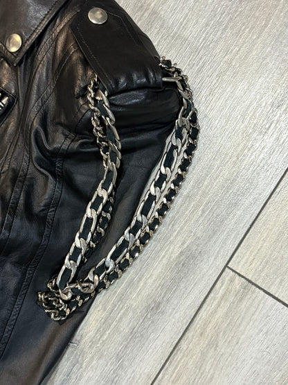 Balmain AW09 Chain Leather Rider Jacket