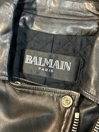 Balmain AW09 Chain Leather Rider Jacket