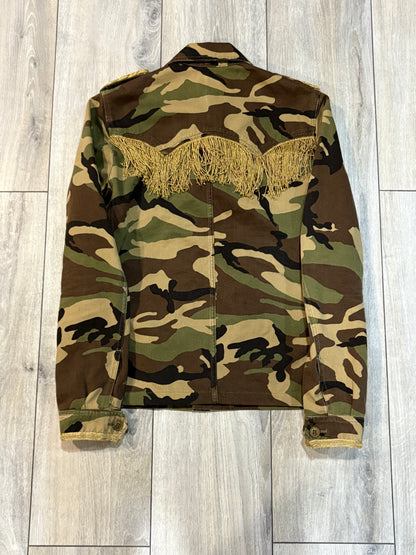 Saint Laurent Paris SS15 Psych Rock Fringed Military Jacket