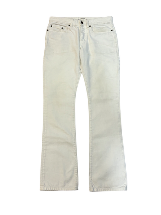 Saint Laurent Paris FW18 White D17 Bootcut Denim