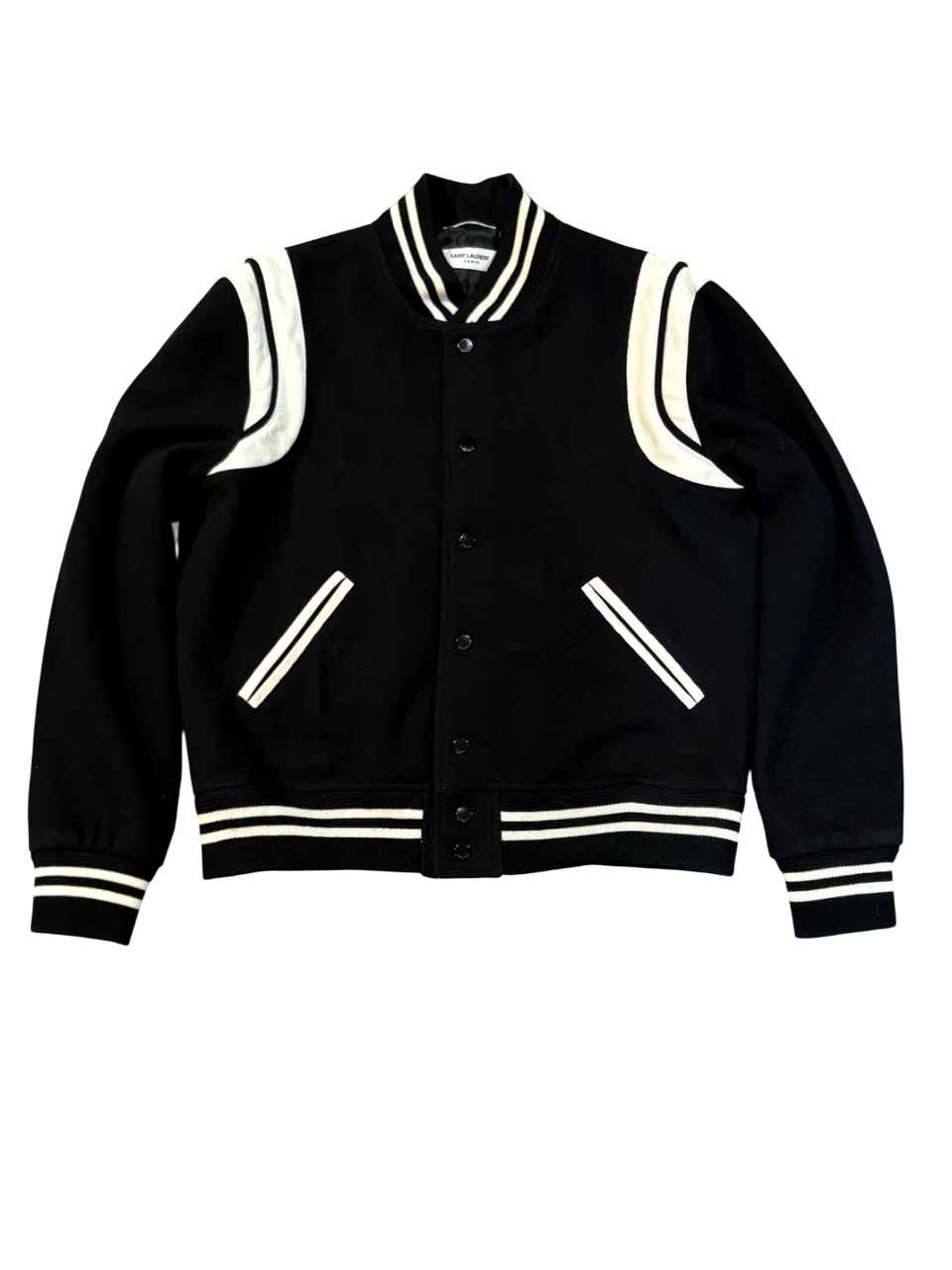 Saint Laurent Paris AW21 Leather Padded Teddy Jacket