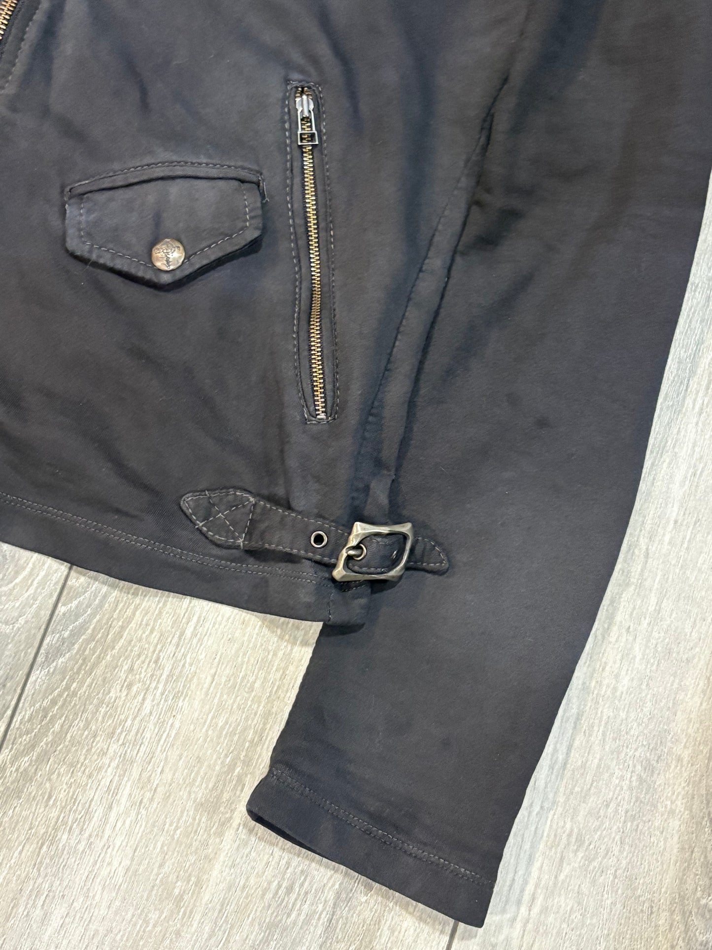 14th Addiction Flared Sleeve Dual Zipper Biker Zip Up