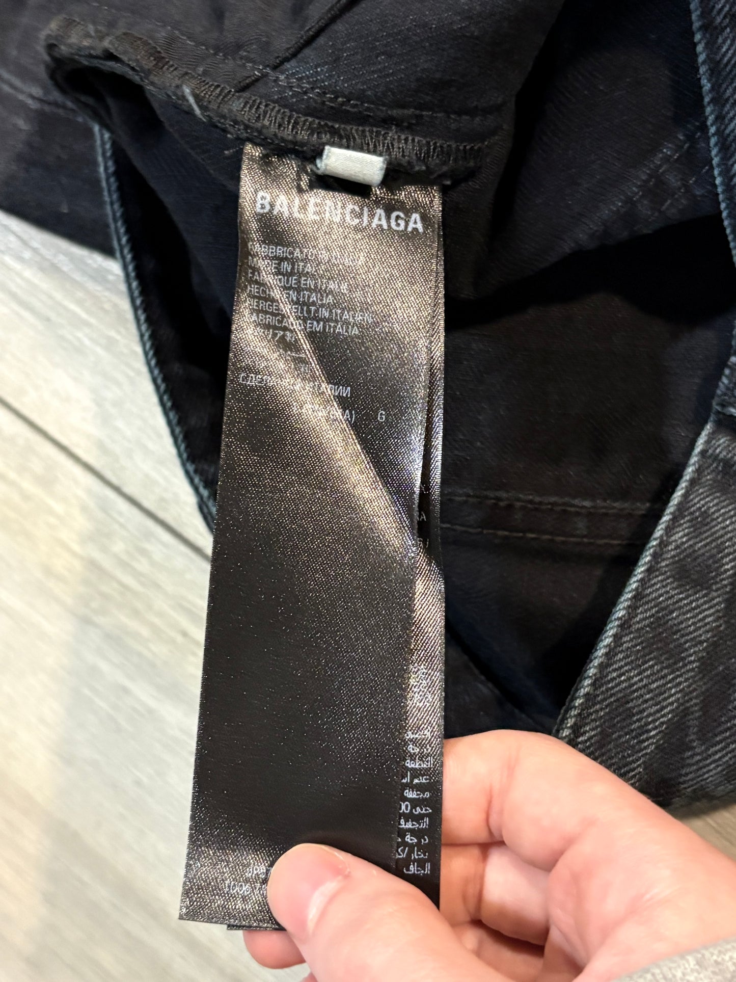 Balenciaga SS23 Mud Wash Distressed Wide Leg Denim